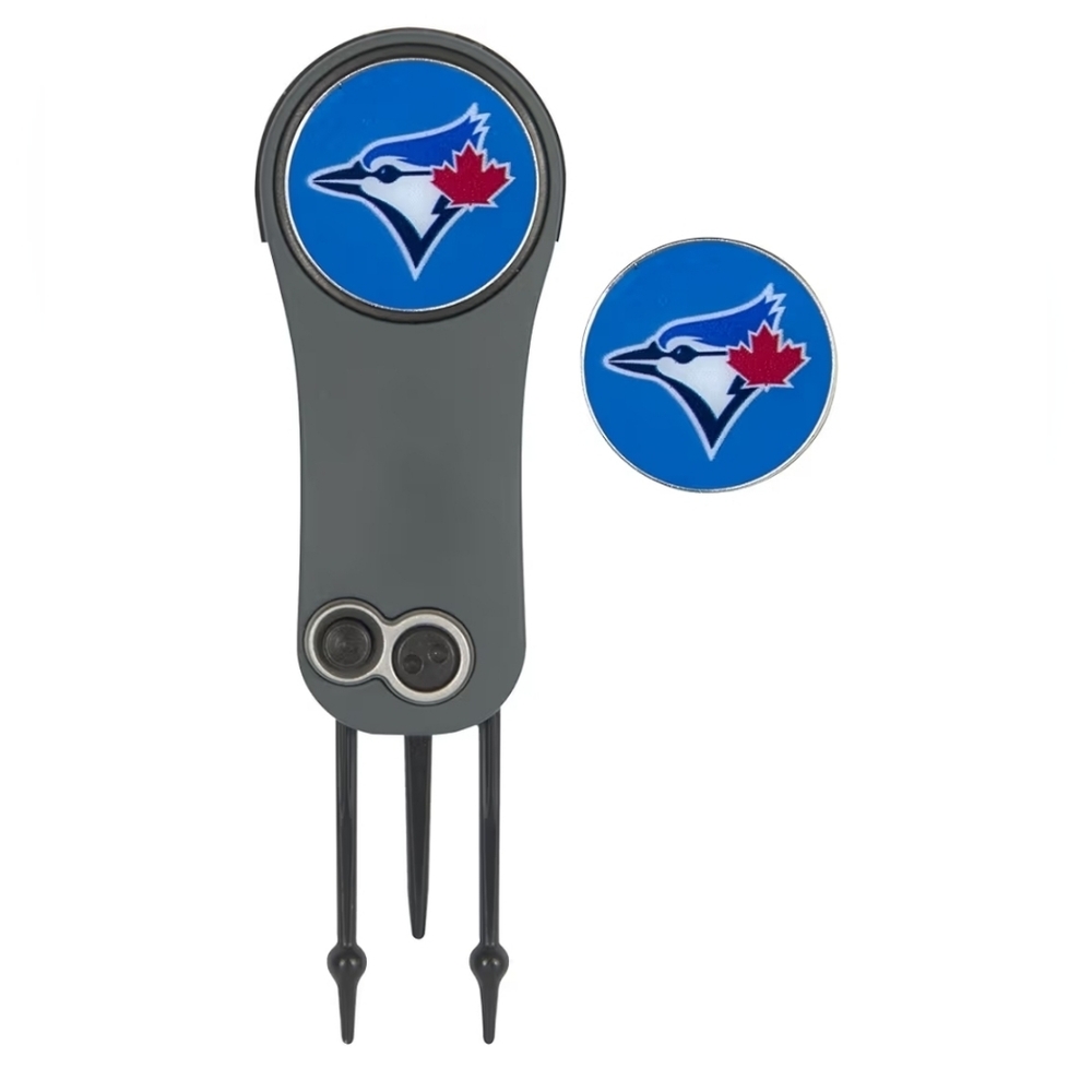 NEW Toronto Blue Jays Switchblade Repair Tool & 2 Ball Markers Golf